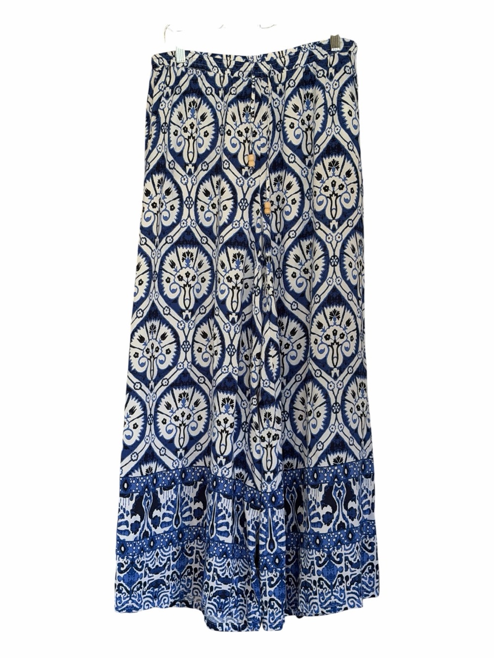 Haute Hippie Navy and White Boho Wide Leg Palazzo Pants Size XL